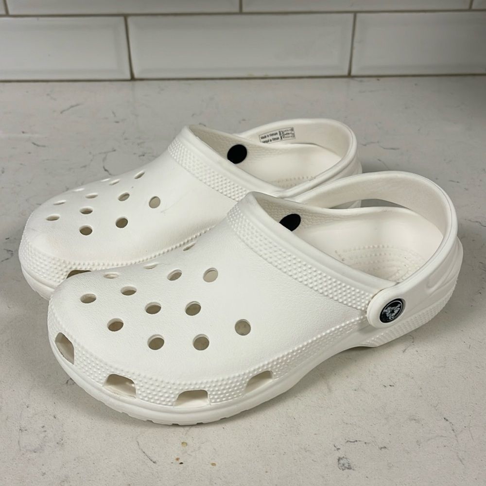 Crocs Classic Clog White Fun Rubber Shoes Unisex Adult M5 / W7